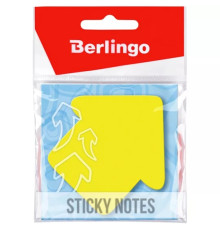 Бумага для заметок с липким краем Berlingo "Стрелка", 70*70мм, 50л, желтый неон, европодвес