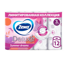Бумага туалетная Zewa Deluxe 3-слойная, 12шт., тиснение, белая