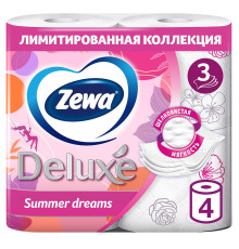 Бумага туалетная Zewa Deluxe 3-слойная, 4шт., тиснение, белая