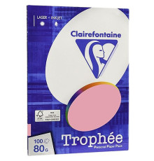 Бумага цветная Clairefontaine "Trophée" А4, 80г/м2, 100л. пастель розовый