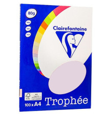 Бумага цветная Clairefontaine "Trophée" А4, 80г/м2, 100л. пастель сирень