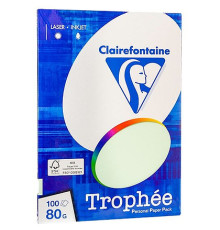 Бумага цветная Clairefontaine "Trophée" А4, 80г/м2, 100л. пастель зеленый