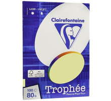 Бумага цветная Clairefontaine "Trophée" А4, 80г/м2, 100л. пастель светло желтый