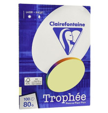 Бумага цветная Clairefontaine "Trophée" А4, 80г/м2, 100л. пастель светло желтый