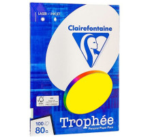Бумага цветная Clairefontaine "Trophée" А4, 80г/м2, 100л. интенсив желтый