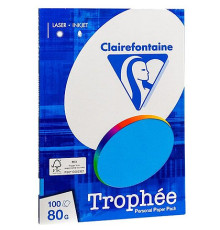 Бумага цветная Clairefontaine "Trophée" А4, 80г/м2, 100л. интенсив синий