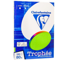 Бумага цветная Clairefontaine "Trophée" А4, 80г/м2, 100л. интенсив зеленый