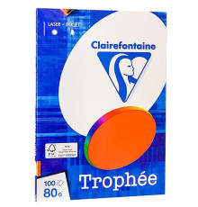 Бумага цветная Clairefontaine "Trophée" А4, 80г/м2, 100л. интенсив оранжевый