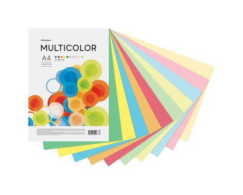 Бумага цветная OfficeSpace "Multicolor", А4, 80г/м², 200л