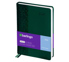 Ежедневник датированный 2024г., А5, 184л., кожзам, Berlingo "Vivella Prestige", зеленый