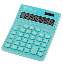 Калькулятор настольный Eleven SDC-444X-WH, 12 разрядов, двойное питание, 155*204*33мм, бирюзовый