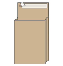 Пакет почтовый C4, UltraPac, 229*324*40мм, коричневый крафт, отр. лента, 130г/м2, 25 штук/упак