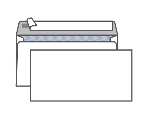 Конверт E65, KurtStrip, 110*220мм, б/подсказа, б/окна, отр. лента, внутр. запечатка