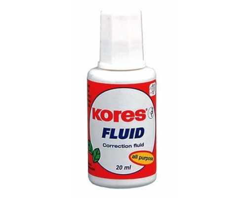 Корректирующая жидкость Kores Fluid, 20мл, на спиртовой основе, с кистью