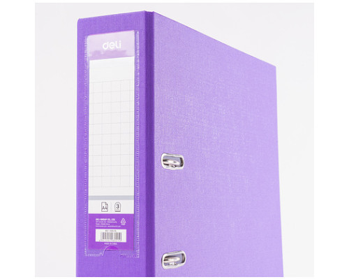 Папка-регистратор Deli 75мм ПВХ ЭКО фиолетовый