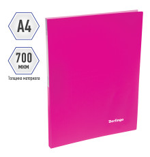 Папка с зажимом Berlingo "Neon", 17мм, 700мкм, неоновая розовая