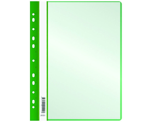 Папка-скоросшиватель с 10 вкладышами OfficeSpace с перфорацией, А4, 160мкм, пластик, зеленая
