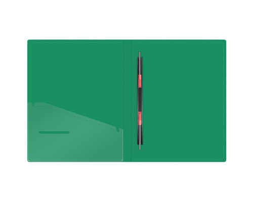 Папка-скоросшиватель с пружинным скоросшивателем Berlingo "Soft Touch", 17мм, 700мкм, зеленая, с внутр. карманом