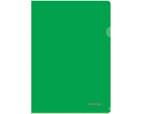 Папка-уголок Berlingo, А4, 180мкм, непрозрачная зеленая