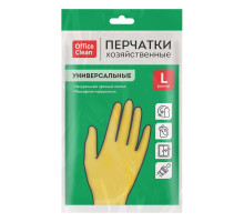 Перчатки резиновые хозяйственные OfficeClean Универсальные, разм. L, желтые