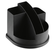 Настольная подставка СТАММ "Авангард", пластиковая, черная