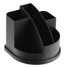 Настольная подставка СТАММ "Авангард", пластиковая, черная