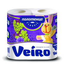 Полотенца бумажные Veiro Classic 2-слойные, 2 рулона