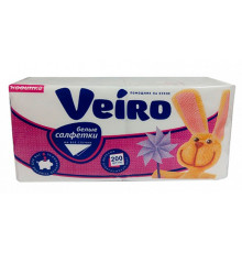 Салфетки бумажные Veiro 24*24 см, 1-слойные 200 шт/упак