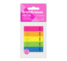 Закладки пластиковые ErichKrause Neon, 12х45 мм, 125 листов, 5 цветов